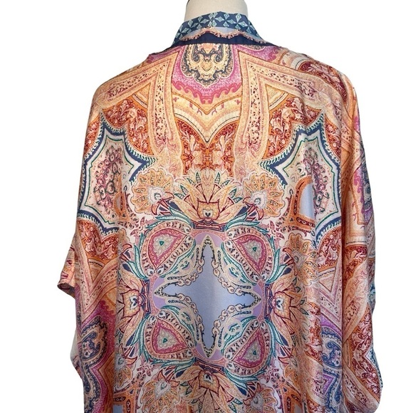 Chicos silk multi colored tie front kimono large/extra large. - Picture 11 of 14